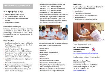 Flyer Ausbildung - DRK Krankenhaus Alzey