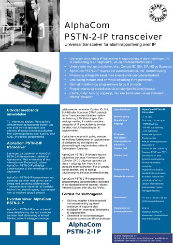 AlphaCom PSTN-2-IP transceiver - Solar Danmark A/S