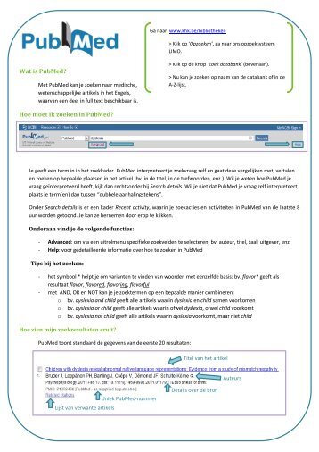 Wat is PubMed? Hoe moet ik zoeken in PubMed?