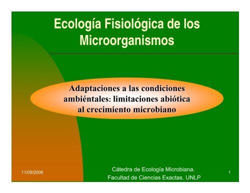 ecologia fisiologica - Departamento de Ciencias BiolÃ³gicas