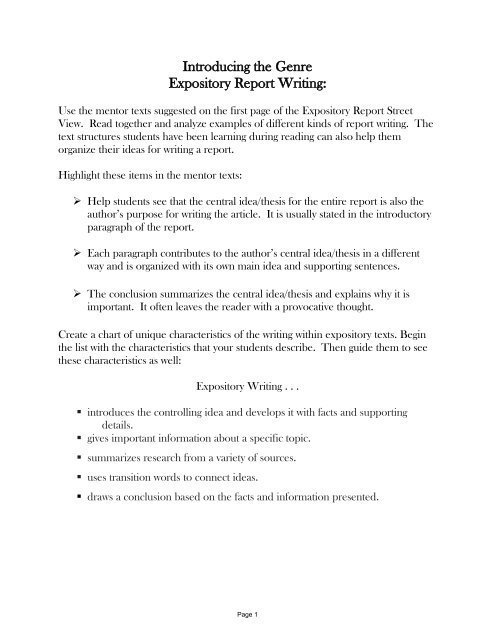 expository report examples