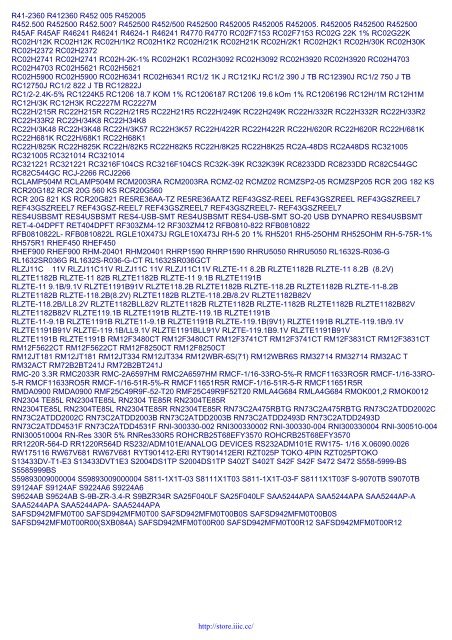 Electronics Part Number Lookup Electronic Components Part Numbers Available at iiiC.CC - iiiC Store