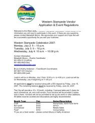 Western Stampede Vendor Application & Event ... - West Jordan