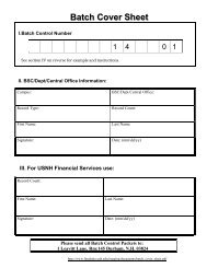 Batch Cover Sheet - USNH Financial Services