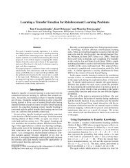 Learning a Transfer Function for Reinforcement Learning ... - Lirias