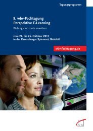 9. wbv-Fachtagung Perspektive E-Learning - W. Bertelsmann Verlag