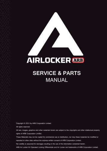 ARB AIR LOCKER SERVICE & PARTS MANUAL