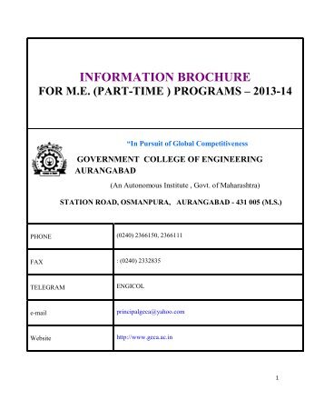 information brochure for me - Government College Of Engineering ...