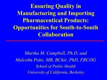 Ensuring Quality in Manufacturing and Importing Pharmaceutical ...