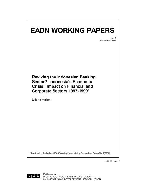 Reviving The Indonesian Banking Sector Indonesia S Economic Crisis