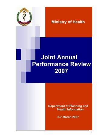 Joint Annual Performance Review 2007 - Ministry of Health