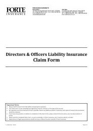 Claim Form - Forte Insurance