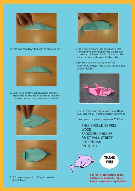 Make an origami dolphin and HELP DOLPHINS IN CAPTIVITY!