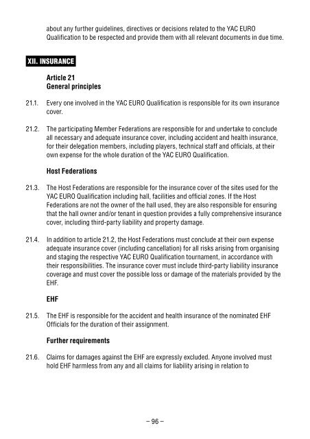 EHF YAC EURO QUALIFICATION REgULATIONs - European ...