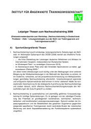 Leipziger Thesen zum Nachwuchstraining 2006 - Institut für ...