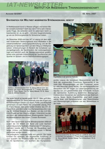 Newsletter 2/2007 - Institut für Angewandte Trainingswissenschaft ...