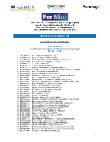 1 PON 2007-2013 âCompetenze per lo sviluppoâ (FSE) Asse II ...