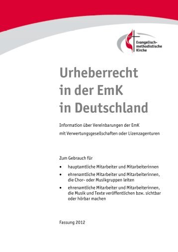 Urheberrecht in der EmK in Deutschland