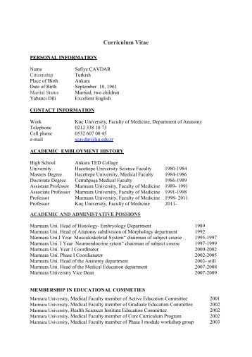Curriculum Vitae - School of Medicine