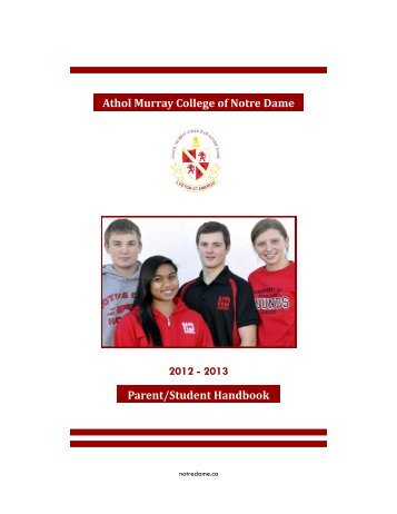 Parent/Student Handbook Athol Murray College of Notre Dame 2012