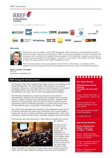 RREF Newsletter - Henley Business School