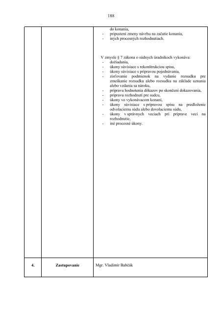 Rozvrh práce - Ministerstvo spravodlivosti SR