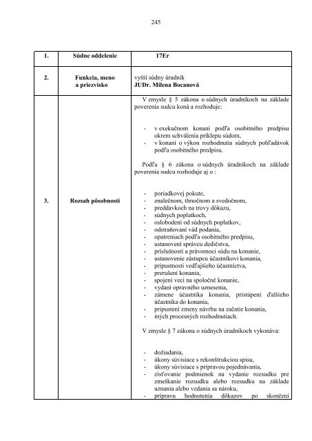 Rozvrh práce - Ministerstvo spravodlivosti SR