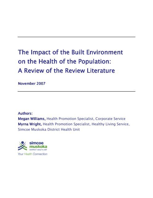 The Impact of the Built Environment on the Health of the Population