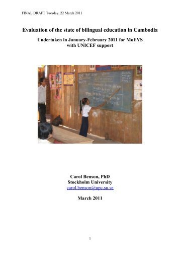 Evaluation of the state of bilingual education in Cambodia - CARE ...