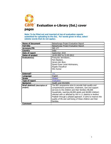 IND 109 ESD Evaluation Repor - CARE International's Electronic ...