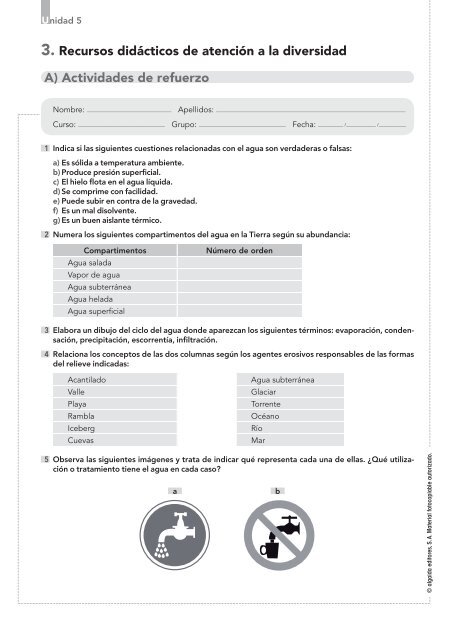 Unidad 5. PD Ciencias Naturales 1Âº ESO. - Algaida