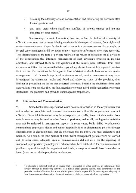 Framework for Internal Control Systems in Banking Organisations