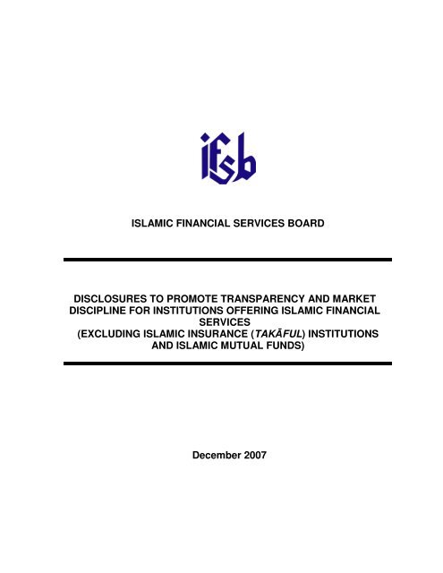 Disclosures to Promote Transparency and Market - IFSB