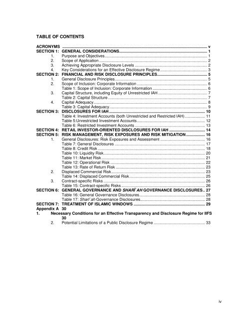 Disclosures to Promote Transparency and Market - IFSB