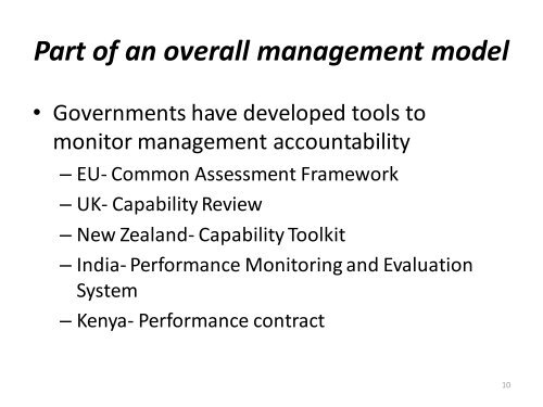 Management accountability and delegation of authority - METAC