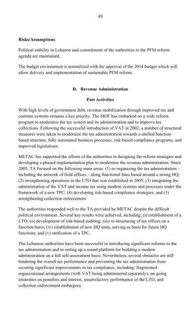 Result Based Management Framework - METAC