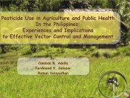 Pesticide Use in Agriculture and Public Health in the Philippines
