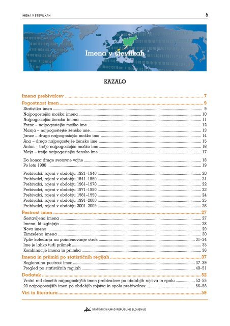 Imena v Å¡tevilkah - StatistiÄni urad Republike Slovenije