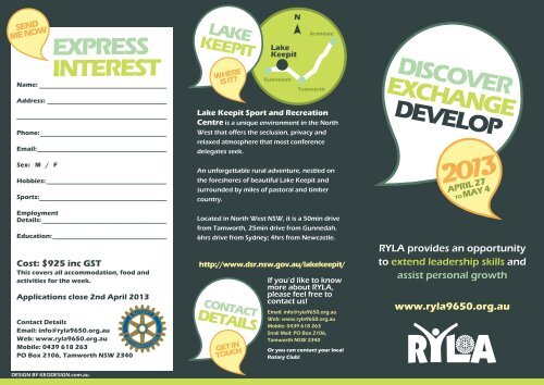 RYLA promotional brochure - Rotary District 9650