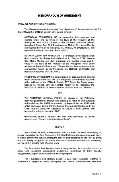 memoranda of agreement memoranda of agreement
