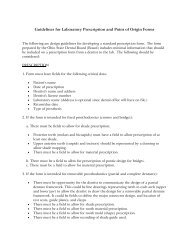 Guidelines for Laboratory Prescription and Point of Origin Forms