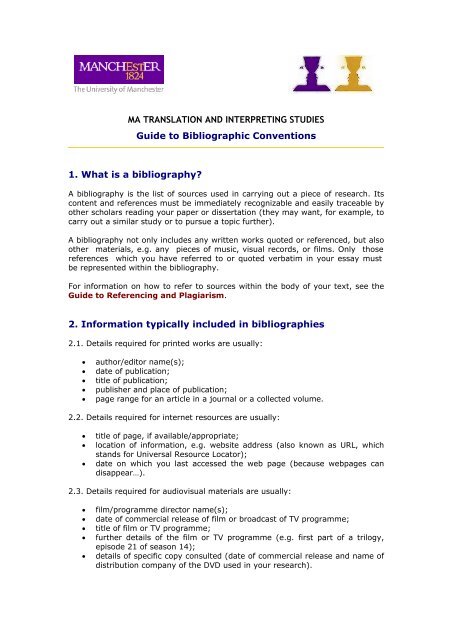 MA TRANSLATION AND INTERPRETING STUDIES Guide to ...