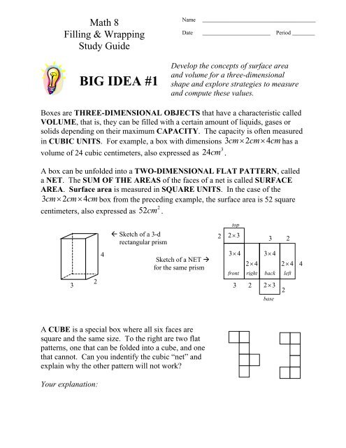 Unit Test Study Guide - MathChamber