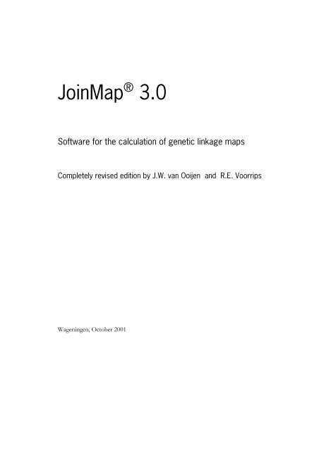 Joinmap JoinMap 3.0 Manual - UPCH