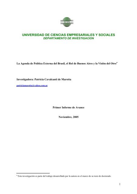 UNIVERSIDAD DE CIENCIAS EMPRESARIALES Y ... - UCES