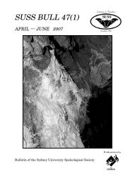 SUSS BULL 47(1) - Sydney University Speleological Society