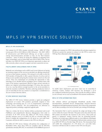 MPLS IP VPN SERVICE SOLUTION - Amdocs