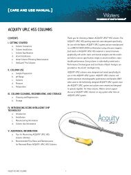 ACQUITY UPLC HSS Columns Care and Use Manual - Waters
