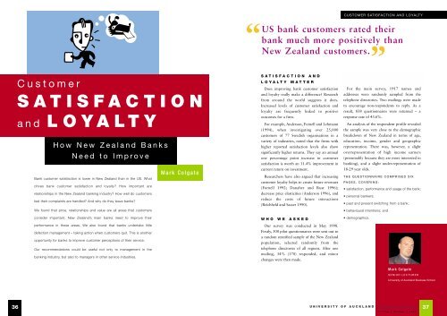 Customer Satisfaction And Loyalty By Mark Colgate University Of