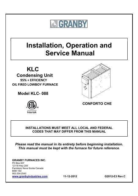 KLC Series - Wolseley Canada Inc